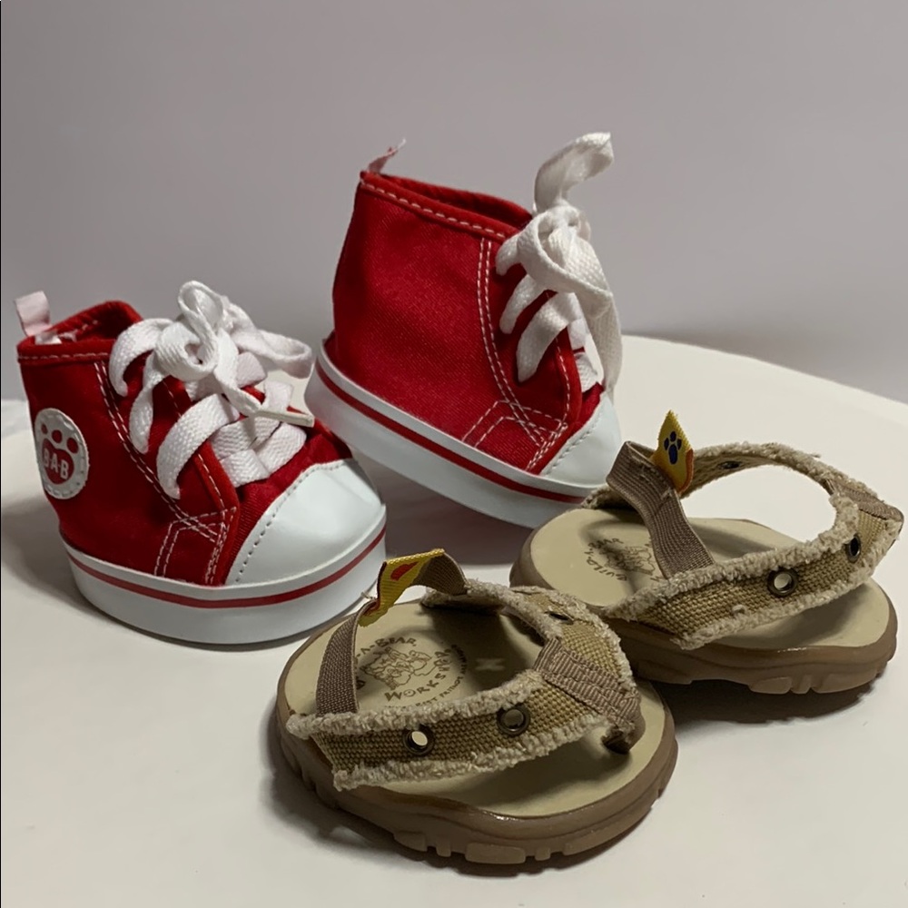 Build-a-Bear Red Hightops & Beach Sandals